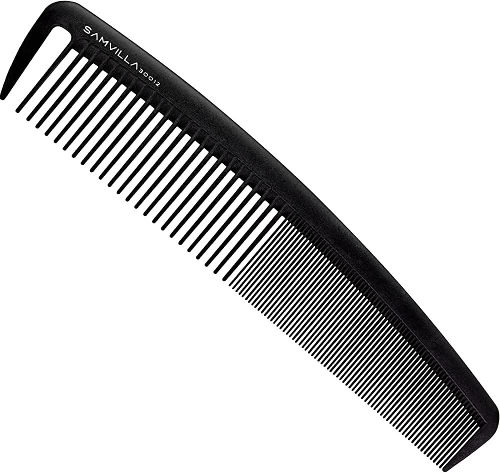 24-200003 SAM VILLA SIGNATURE SERIES WIDE CUTTING COMB - BLACK 6/BOX